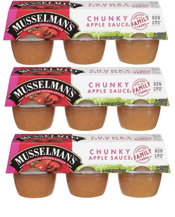 Lindesa Musselman's Chunky Apple Sauce (Pack of 3) 6 - 4 oz Cups