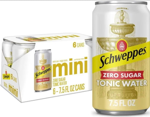 Schweppes , Zero Sugar Tonic Water, 7.5 Ounce