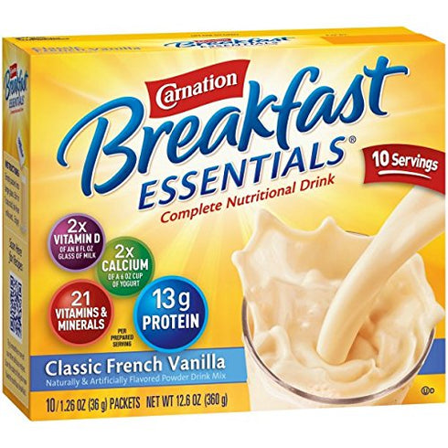 10ct 2 pack Carnation Breakfast Essentials Instant Breakfast Classic French Vanilla