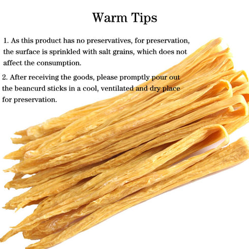 JTEDZI 17.63oz(500g) Dried Bean Curd Stick, Dried Beancurd Sticks, , Non-GMO Asian Dried Tofu Skin Yuba, Good Source