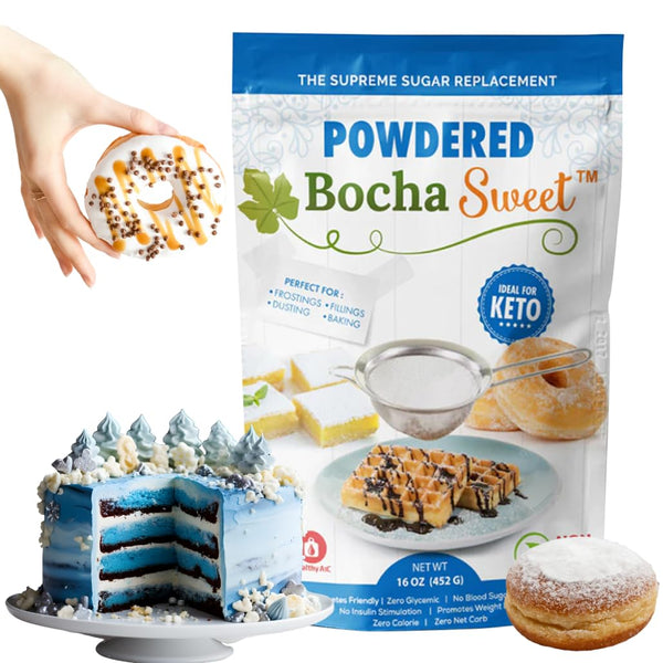 BochaSweet Powdered Sugar Replacement (16 oz), Low Calorie Sugar Substitute, Kabocha Extract