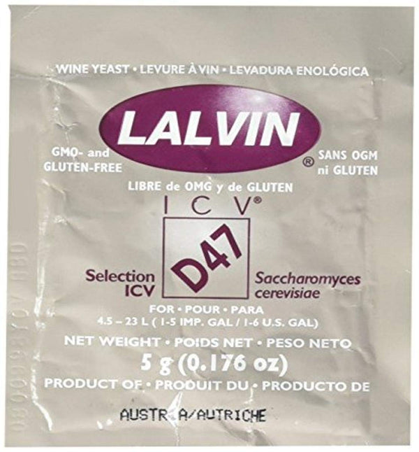 Lalvin D-47x3 Saccharomyces Cerevisiae - 3 Pouches (5 G Each)