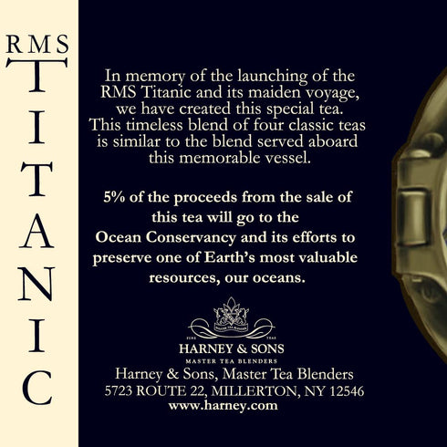 20 Count Harney & Sons RMS TITANIC Tea Sachet Tin