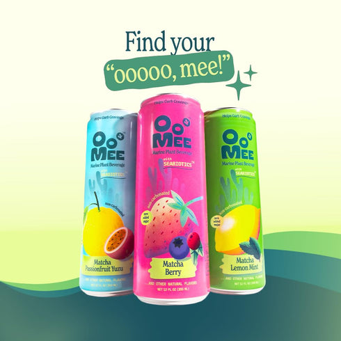 12oz 4Pack OoMee Fruity Matcha Drink | Lemon & Mint | FruitInfused, PlantBased Vegan Beverage with Sustained Energy