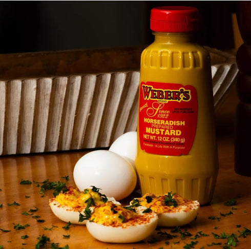 Weber's 12oz Premium Horseradish Mustard Squeeze Bottle - | Bold Flavor & Easy Dispensing | All-Natural, Vegan