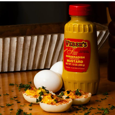 Weber's 12oz (2-pack) Buffalo's Own Brand Premium Horseradish Mustard Squeeze Bottle - | Bold Flavor & Easy Dispensing