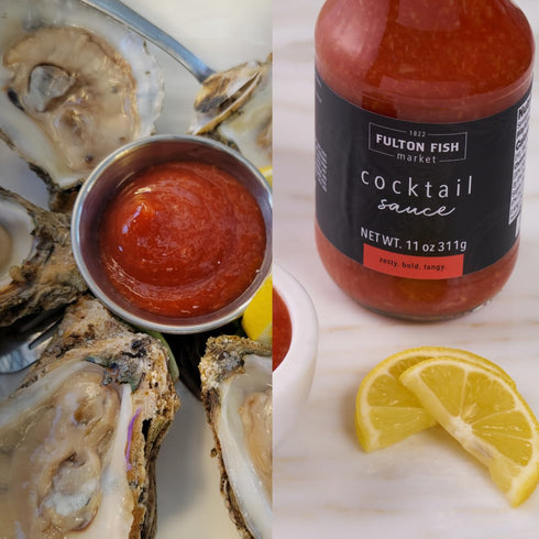 11 oz Fulton Fish Market Shrimp & Seafood Cocktail Sauce, Zesty Bold Flavor, All-Natural Tomato & Horseradish Blend