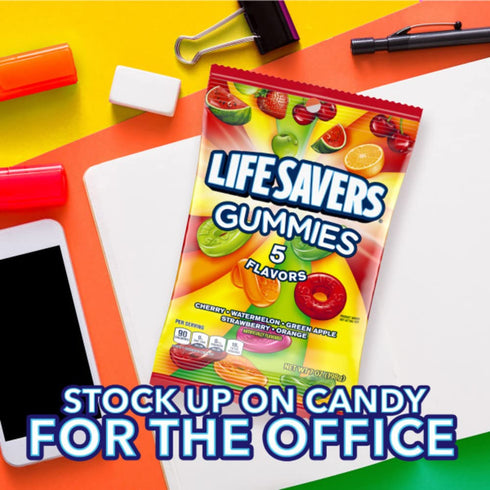 5 Summer Gummy 7 oz (Pack 12) LIFE SAVERS Flavors Candy, Bag