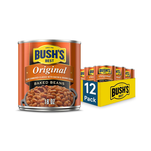 BUSH'S BEST 16 oz Canned Original Baked Beans, Source of Plant Based