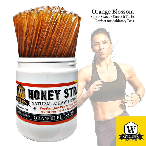 150 Count Pure Orange Blossom Honey Straws - Raw & Unfiltered