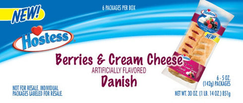 5 (Pack 6) Hostess Danish, Berries & Cream Cheese, Ounce