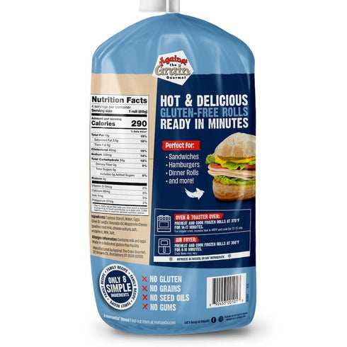 Against The Grain Gourmet Rolls,12.5 oz, Frozen 4 Against The Grain Gluten-Free Original Grain-Free, Seed Oil Free
