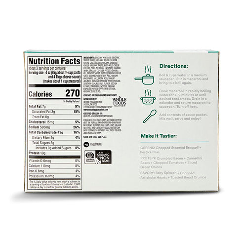 365 12 (Pack 4) by Whole Foods Market, Shells And Cheese White Cheddar Deluxe Organic, Ounce