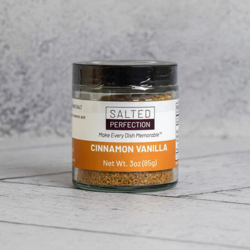 Salted Perfection 2.5 Cinnamon Vanilla Flavored Gourmet Finishing Salt - Fine Salt Flakes Natural Flavored Sea Salt