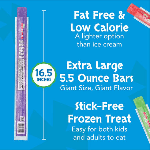 5.5oz, 27 Otter Pops, Giant Original Ice Pops, Six Zippy Flavors