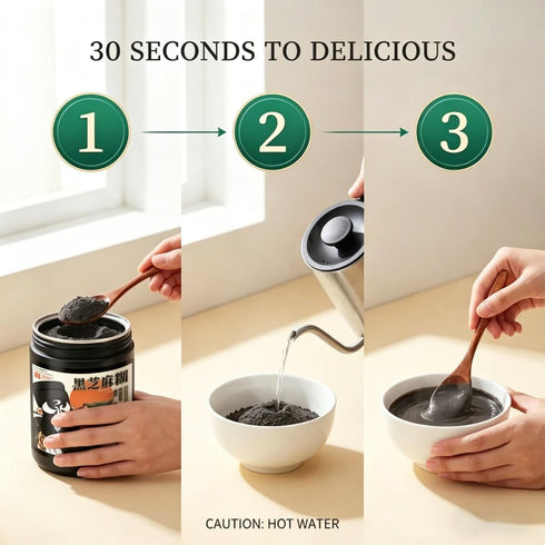 xapuo 500g 7 Black Sesame Paste Instant Meal Jar, Ingredients, Ready With Hot Water, For Snacks, Students, Workers