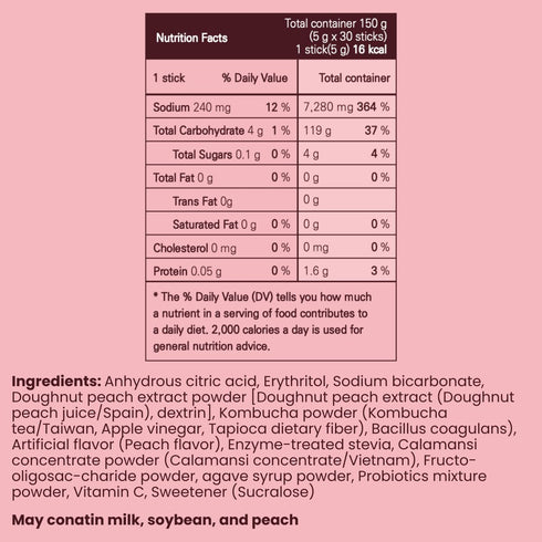 20 Unha's Everyday Kombucha Tea Powdered Beverage, Sticks, Sparkling Powder Drink, Prebiotics, and Probiotics