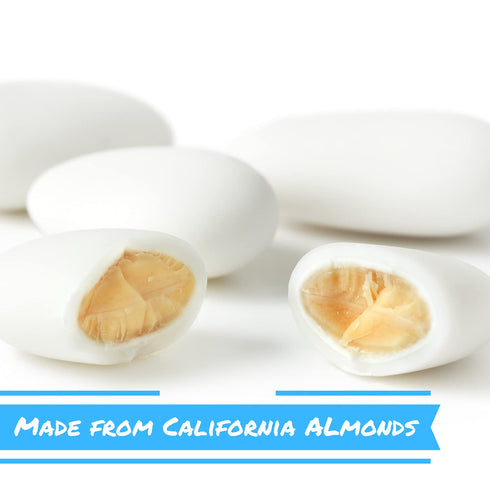 2 LBS White Jordan Almonds by Its Delish, Bulk | Sugared Almond Nut with Sweet Hard Candy Coating - Bulk Wedding