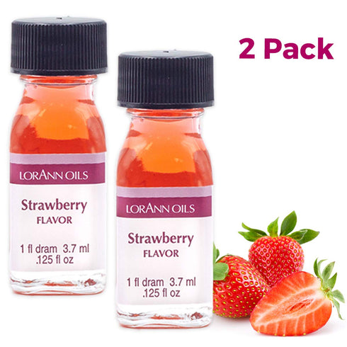 LorAnn Oils Super Strength Flavoring - Strawberry, Pack of 2, 0.125 fl oz - Used for Candy Making, Baking