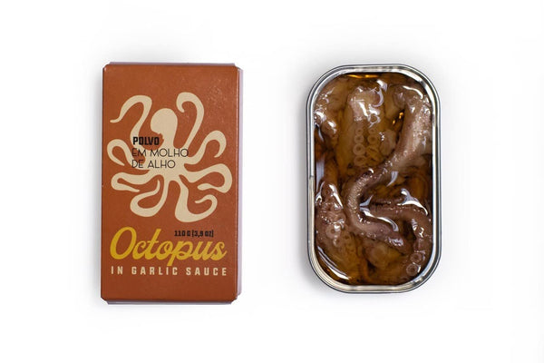 Ati Manel Spanish Octopus Canned in Garlic Sauce | Wild Caught, B Vitamins, Omega-3