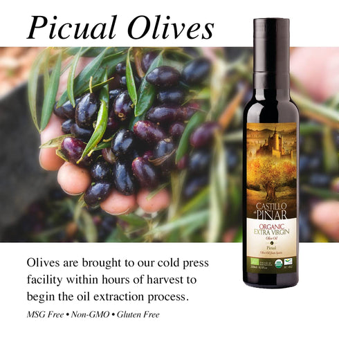 1 500ml 1 150ml Castillo de Pinar First Cold Pressed ORG Extra Virgin Olive Oil Picual Single-Variety Thyme Balsamic