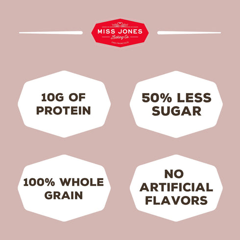 10g 100% (Pack 1) Miss Jones Baking Original Oat Pancake and Waffle Mix - Made with Oat Flour, Gluten Free, of Protein