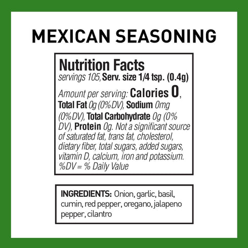 1.5 (Pack 6) Spice Hunter Mexican Seasoning Blend, Salt Free, Ounce