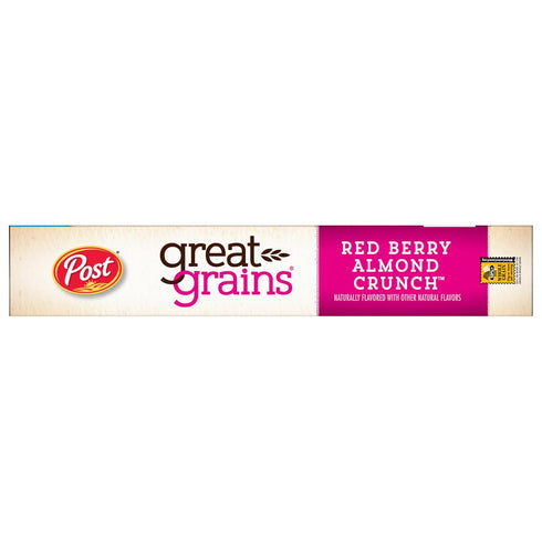 Great Grains 13 OZ Red Berry Almond Crunch Cereal, Strawberry Cereal with Granola Clusters and Sliced Almonds, Non-GMO