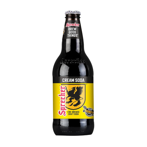 Sprecher 16 oz (12 Pack), Cream Soda in fl Glass Bottles Fire-Brewed Craft Soda with Real Honey, Gourmet Handcrafted