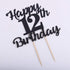LVEUD 12th Birthday Cake Topper, Happy Birthday Black Flash 12th Cake Ornament