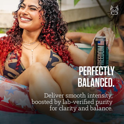 12 Pack, 16 oz Sourced-Filled-Packaged, NO DAYS OFF Premium Sparkling Water+ Limited FREEDOM Edition - fl Can