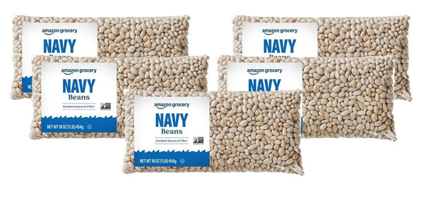 Amazon Grocery, Navy Beans, 16 Oz (Pack of 3)