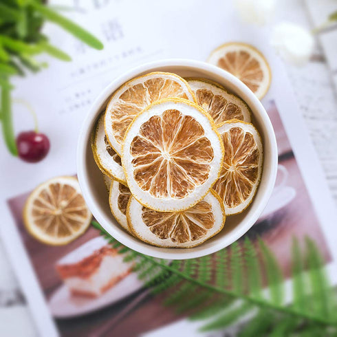 Organic Nature Sun-Dried Lemon Slices Tea, Fragrance Citrus Fruit, Chinese Flora Herbal Tea Supplement - 45G