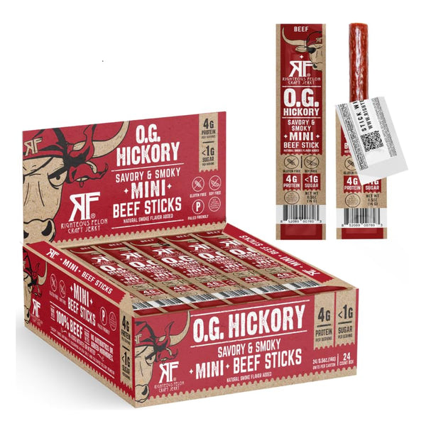 Righteous Felon Mini Meat Sticks | 100% Grass-Fed Beef Sticks | Keto,