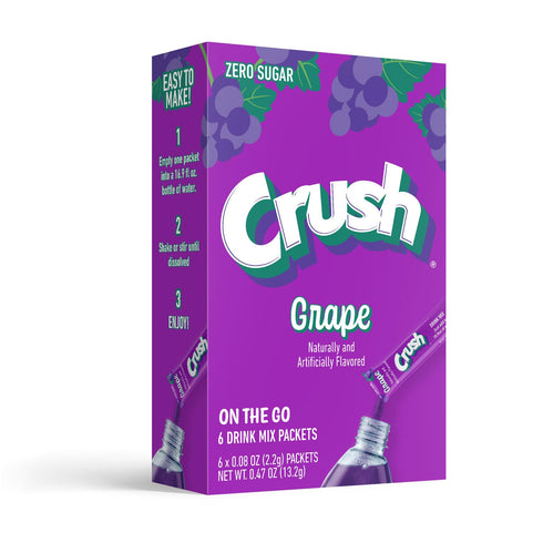 72 Crush- Powder Drink Mix - Sugar Free & Delicious (Grape, Sticks)