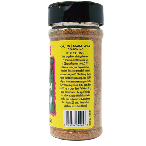 Andy Roo's Salt-Free Cajun Jambalaya Creole Seasoning - 4 Ounce Shaker
