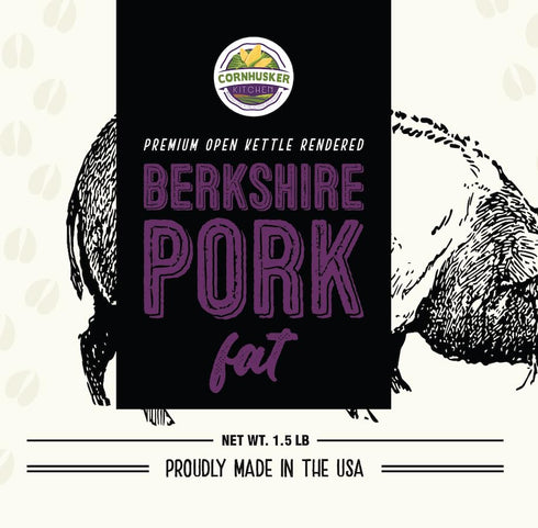 Cornhusker Kitchen 1.5lbs Premium Rendered Tub (Berkshire Pork Fat)