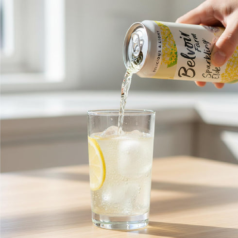 BELVOIR FRUIT FARMS 330ml (Pack 4) Belvoir Farm Sparkling Elderflower Drink Cans