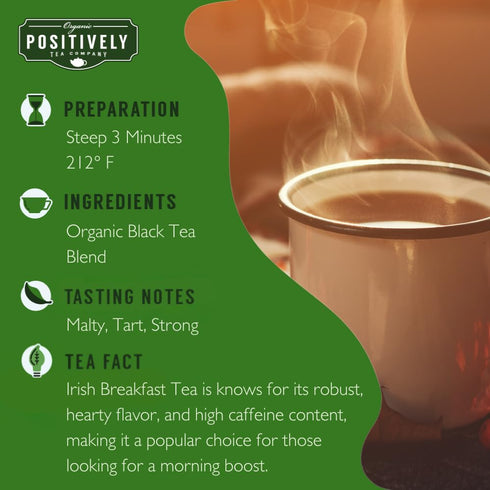 16 Organic Positively Tea Company, Irish Breakfast Black Tea, Loose Leaf, Ounce