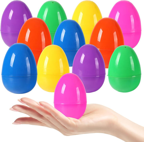 Biubumtu 24Pcs 3.15'' Plastic Bright Easter Eggs Assortment, Fillable Easter Eggs Empty Bulk, Perfect for Easter Egg