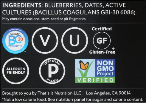 That's It 12-1.2 Oz - Probiotic Fruit Bar Blueberry - Case