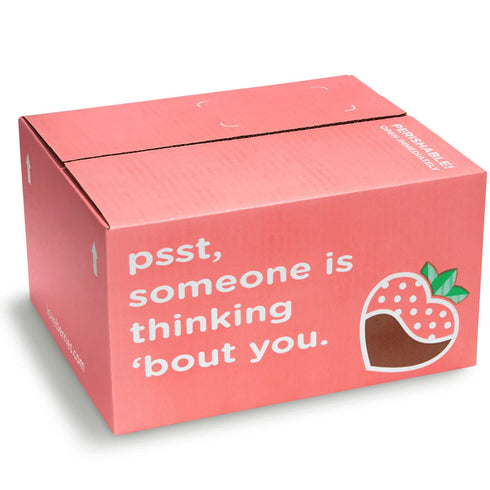 12 A Gift Inside Dreamy Dark Chocolate Covered Strawberries for Valentine's Day, Birthday, Thank You