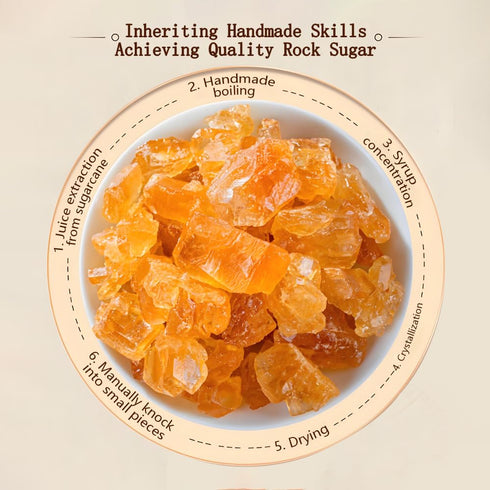 Toega 17.64 Oz Yellow Rock Sugar Natural Organic Traditional Sugar- Essential For Baking/Drinking/Cooking Rock Sugar