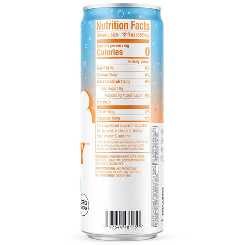 125mg 12 Pack JUNO ENERGY Unflavored Sparkling Energy Drink - Sugar Free, Organic Caffeine from Green Coffee Beans