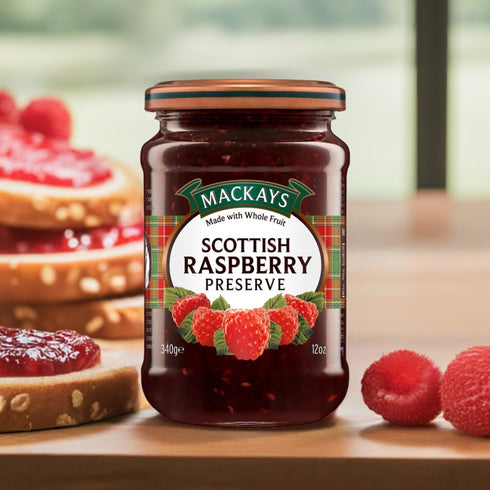 340gm (Pack 2)| Mackays Scottish Raspberry Preserve Jam of Imported from Scotland | Made with Whole Fruits | Vegan |