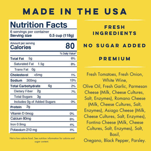 Pack (6) Yo Mama's Foods Keto Pasta Sauces - of - No Sugar Added, Gluten Free, Preservative Free, Paleo Friendly