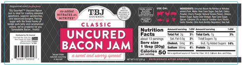 9 Oz (Pack 6) TBJ Gourmet Classic Bacon Jam