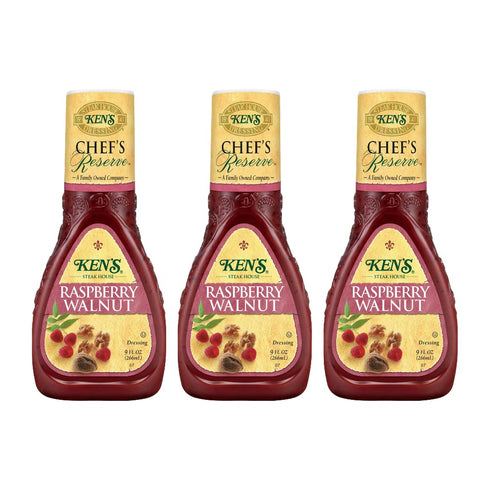 Ken's Steak House Chef's Reserve Raspberry Walnut, 9 Ounce (Pack of 3)