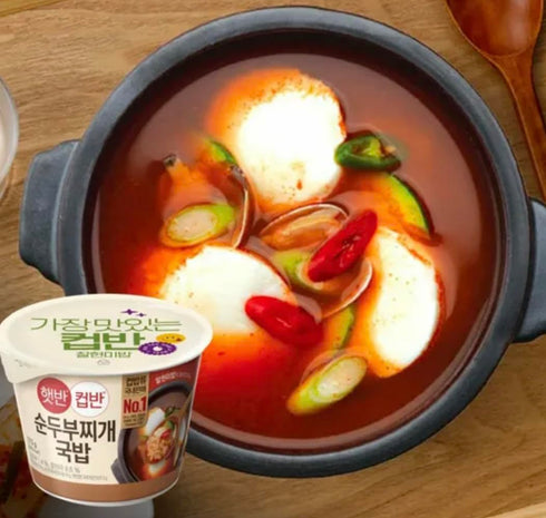 caincosmetic 173g (6.10 oz), Pack 2 Korean Instant Soft Tofu Stew Soup Ready-to-Eat Seasoned Rice Bowl, of Quick Spicy