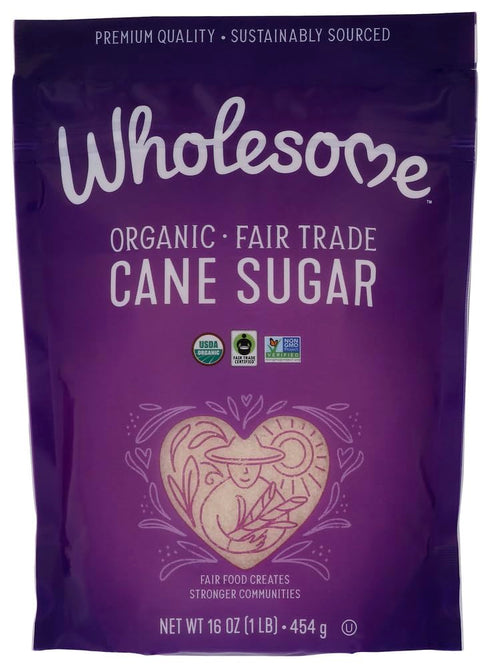 Wholesome Sweeteners, Inc., Organic Cane Sugar, 1 lb. (16 oz) - 454